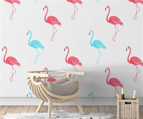 Flamingo Watercolor Wallpaper - Moonwallstickers.com