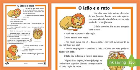 O Leão E O Rato PDF Leão Lazer