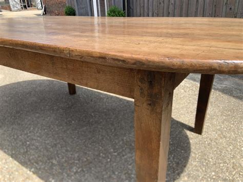 Th Century Pale Cherry Oval Farmhouse Table Antique Bleached Oak