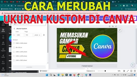 Cara Merubah Ukuran Design Yang Sudah Jadi Di Canva Youtube