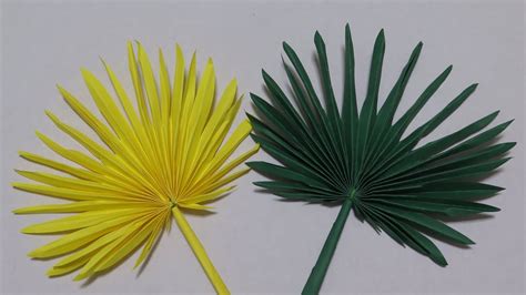 Diy Fan Palm Leaves Paper Art Paper Leaves Making Tutorial A4