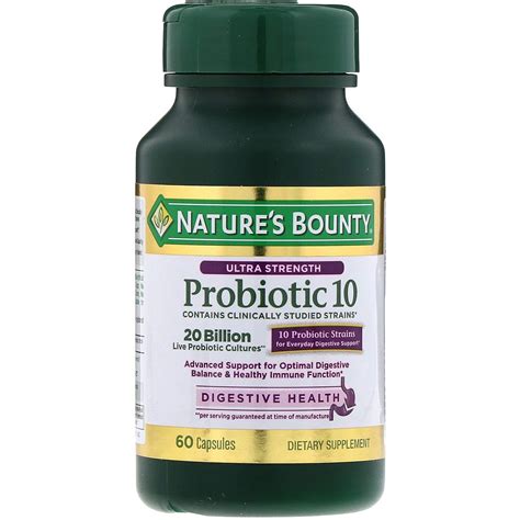 Nature's Bounty, Ultra Strength Probiotic 10, 20 Billion Live Cultures ...