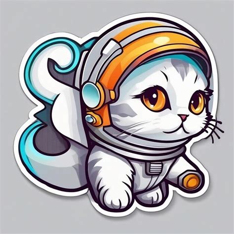 Premium Photo Astronaut Kitten Sticker With Ai