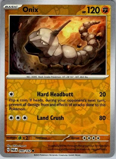 Onix Reverse Holo Ungraded Pokemon Paradox Rift