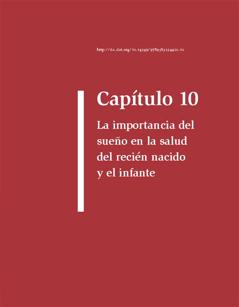 Importancia Del Sueño En El Infante Capítulo 10 La Importancia Del