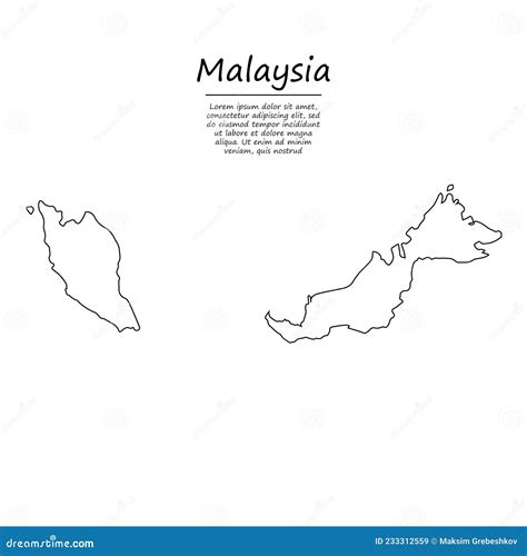 Outline Map Of Malaysia. Illustration. | CartoonDealer.com #90552856