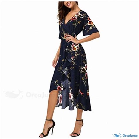 Orcajump Exquisite Floral A Line Cocktail Dress With Stylish Short