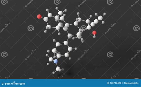 Mifepristone Molecule Molecular Structure Ru 486 Ball And Stick 3d Model Structural Chemical