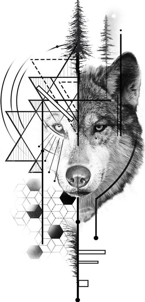 Pin By Sky On Tattoo Styles Geometric Wolf Tattoo Wolf Tattoo Design