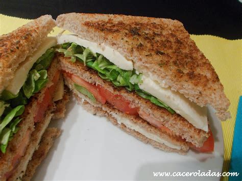 Sandwich vegetal con mozzarella - CACEROLADAS