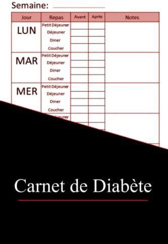 Carnet de Diabète Livre de bord du taux de glycémie sur 2 ans journal