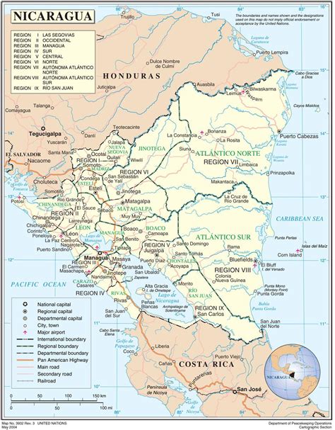 Maps of Nicaragua Political Map - mapa.owje.com