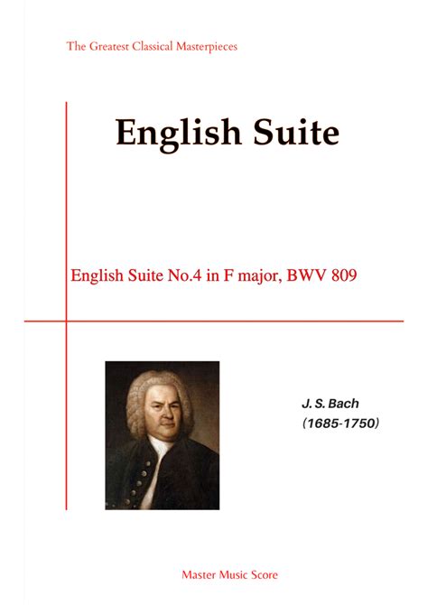 Bach English Suite No In F Major Bwv Piano Arr Mps By Bach