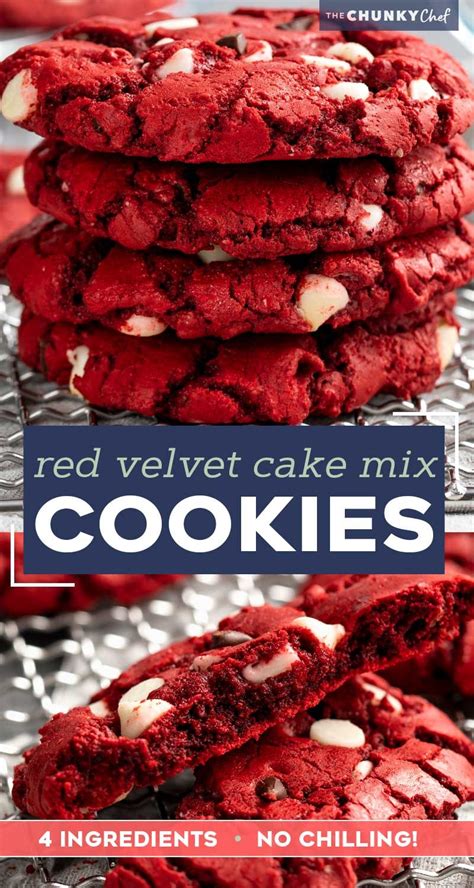 Red Velvet Cake Mix Cookies 4 Ingredients The Chunky Chef Artofit