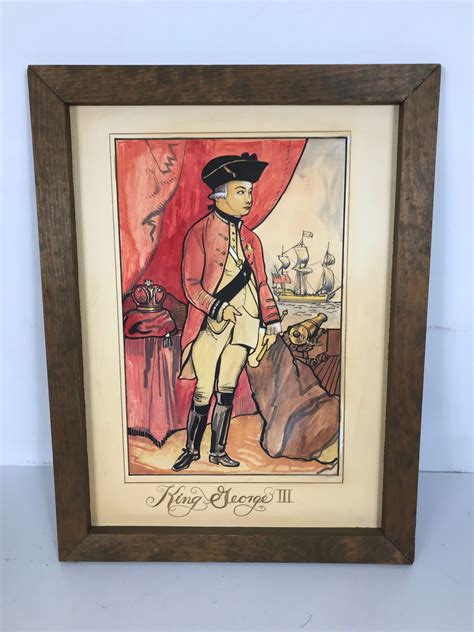 Framed Watercolor Portrait "King George III" – MSU Surplus Store