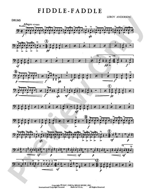 Fiddle-Faddle: Drums: Drums Part - Digital Sheet Music Download