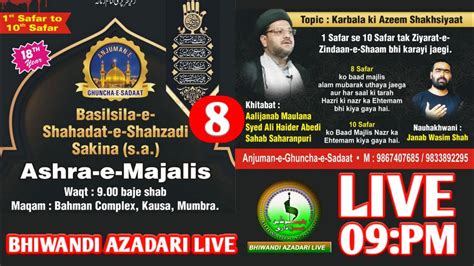 8th Majlis ASHRA E MAJALIS E AZA Khitabat Maulana SYED ALI HAIDER