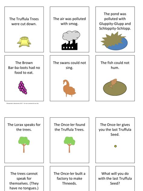 Lorax Cause And Effect Matching Cards Pdf