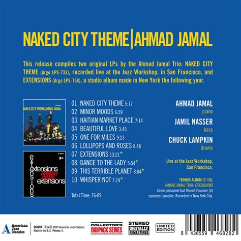 Naked City Theme Extensions Remastered Ahmad Jamal Trio Muzyka