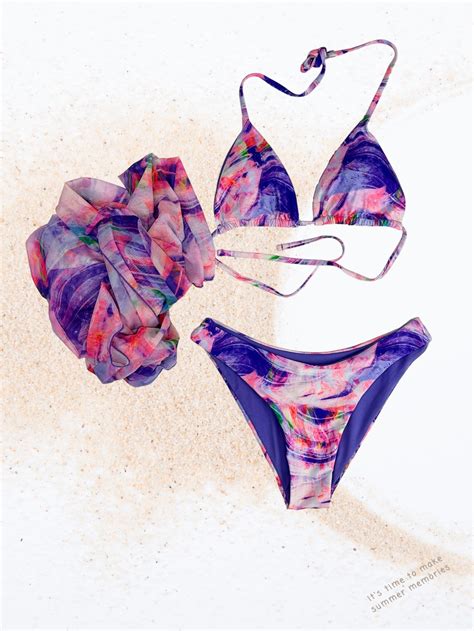 Σετ 3τμχ bikini με φόρεμα Λιλά Lilac Tops4you