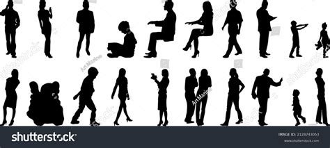 Vector Silhouettes Outline Silhouettes People Contour Stock Vector (Royalty Free) 2128743053 ...