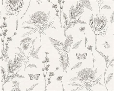 LIVINGWALLS WALLPAPER «FLORAL, BLACK, WHITE» 394292 - Prodaja tapeta