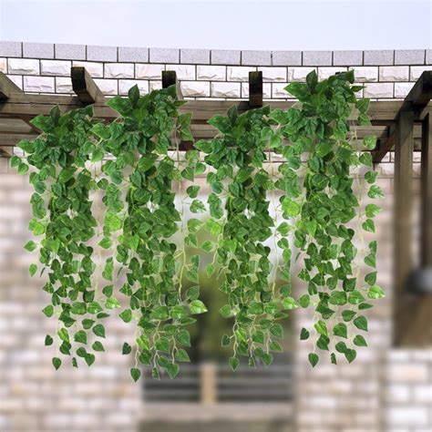 Akord Atificial Fake Hanging Vine Plant Leaves Decoration Green