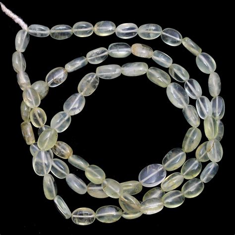 100 Natural Prehnite Oval Shape Beads Green Prehnite Gemstone Beads