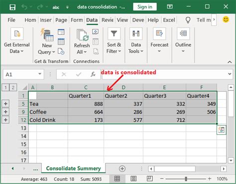 Consolidate Data In Excel Javatpoint