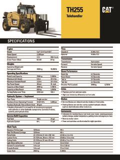 Telehandlers Caterpillar (CAT) Specifications CraneMarket