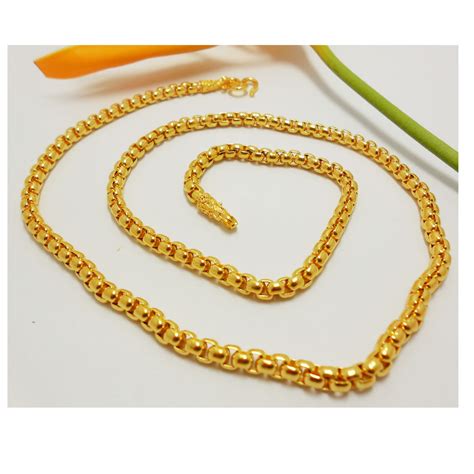 Chain K K K Thai Baht Yellow Gold Gp Necklace Grams Mm