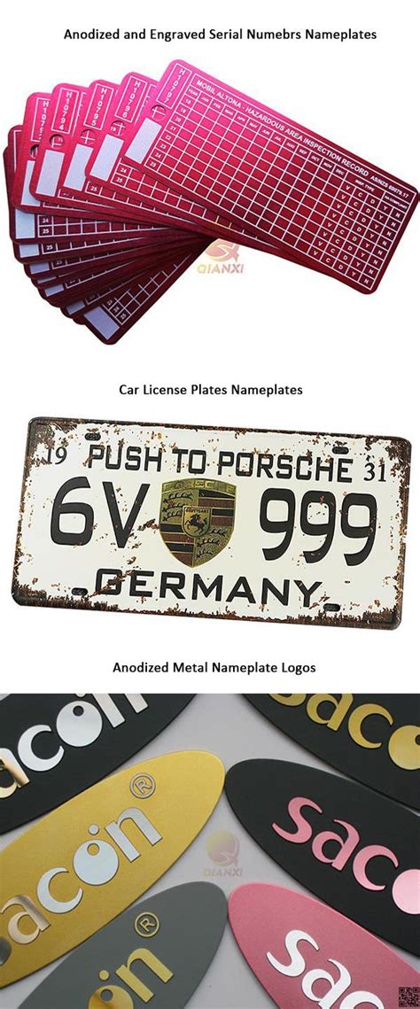 Customized M Adhesive Anodized Aluminum Serial Number Stickers