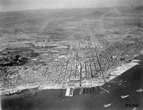 Downtown San Diego looking east from harbor - Aerial - c. 1925 - San ...