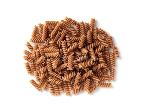 Raw Brown Pasta Wholegrain Fusilli Dry Whole Grain Noodle Raw Spelt