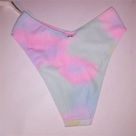 PINK Victoria S Secret Swim Victoria Secret Pink Swim Bikini Bottom Medium Pink Blue Pastel