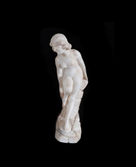 S Marble Naked Woman Statue Foot Art Deco Erotic Nude Flapper Lady Marble Sculpture For