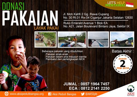 Bantuan Pakaian Layak Pakai Yayasan Aksi Peduli Bangsa