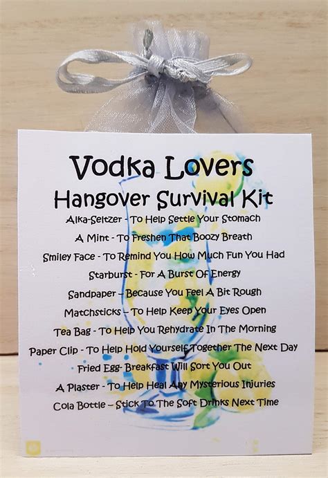 Buy Vodka Lovers Hangover Survival Kit Just Add Vodka Unique Fun