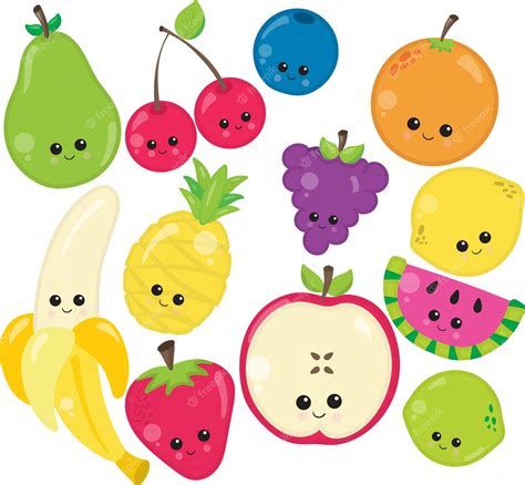 Conjunto De Vectores De Frutas Vector Premium