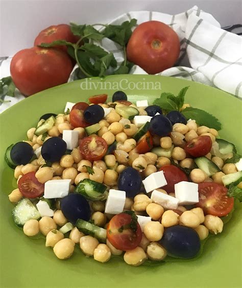 Ensalada De Garbanzos Estilo Griego Recetas De La Abuela