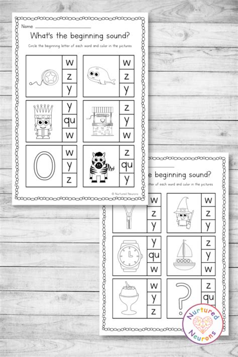 Circle The Beginning Sounds Worksheets Qwyz Phonics Nurtured Neurons