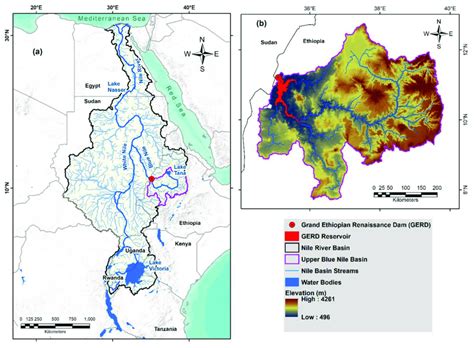 A Spatial Distribution Of The Nile River Within The Nile River Basin