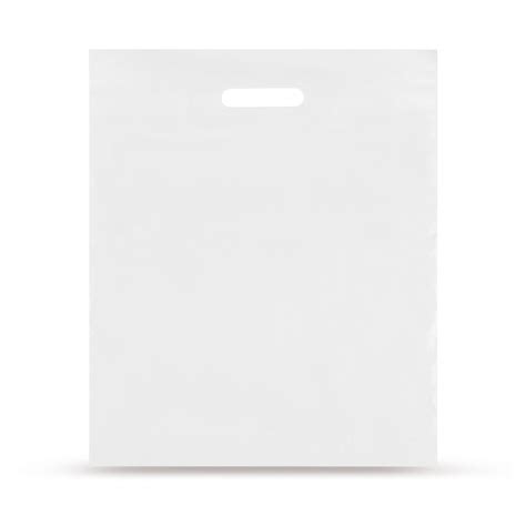 Ldpe Grip Hole Carrier Bags White Colored Unprinted Elke Plastic