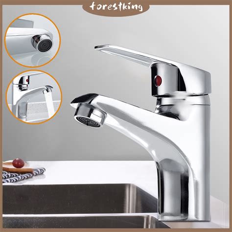 Single Lever Bathroom Basin Sink Mono Mixer Tap Chrome Flexible Hose Kitchen Hot Cold Water