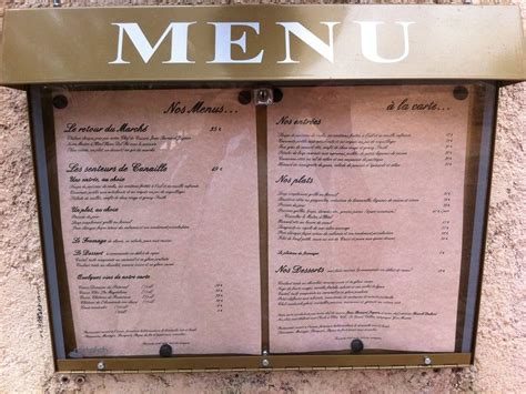 Menu At La Presqu Le Restaurant Cassis Esplanade Presqu Ile