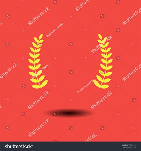 Vector Isolated Image Yellow Laurel Wreath Stock Vector Royalty Free