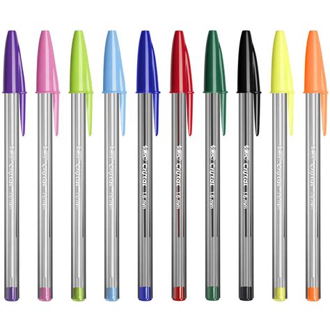 Bic Cristal Multicolour Ballpoint Pen Wide Point 16mm Assorted Pack Of