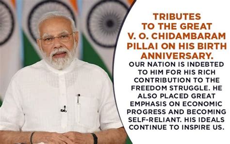 PM pays tributes to freedom fighter V. O. Chidambaram Pillai on his birth Anniversary