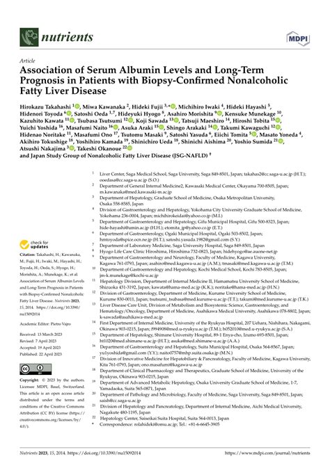 PDF Association Of Serum Albumin Levels And Long Term Prognosis In