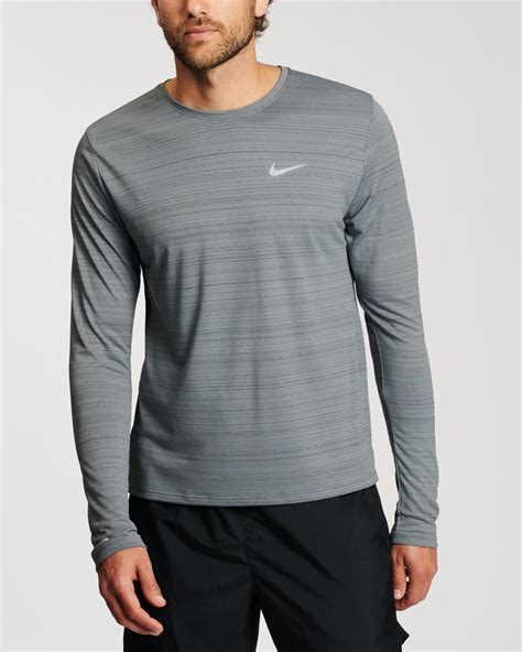 Buy Anti Dust Best Pirce 😉 Nike Dri Fit Miler Long Sleeve Top Smoke